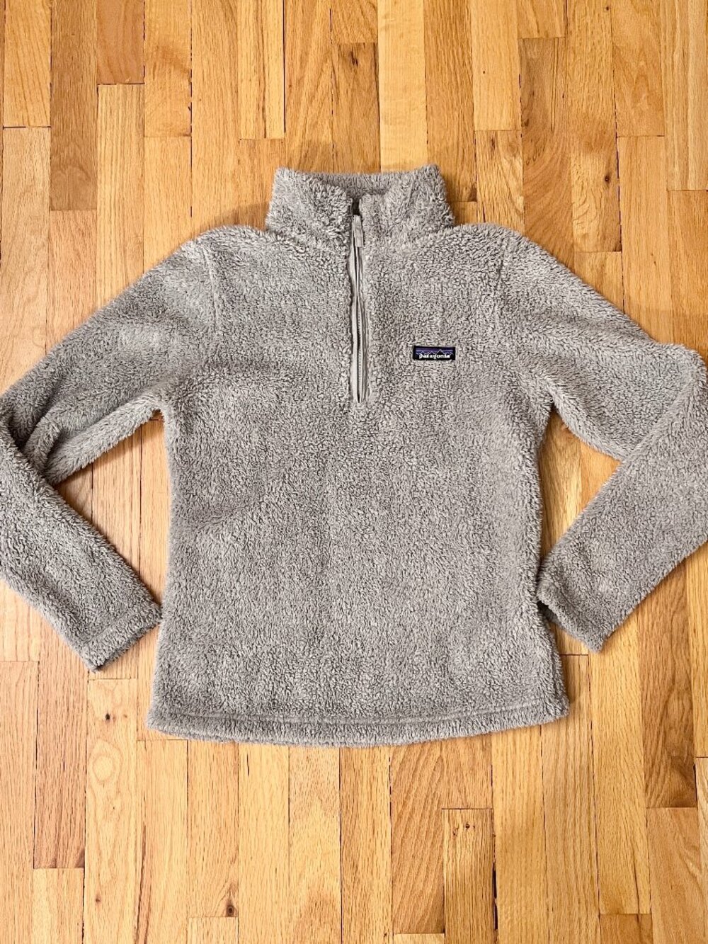 Patagonia Womens Los Gatos 1/4 Zip Jacket Sherpa Pullover Gray Size Small